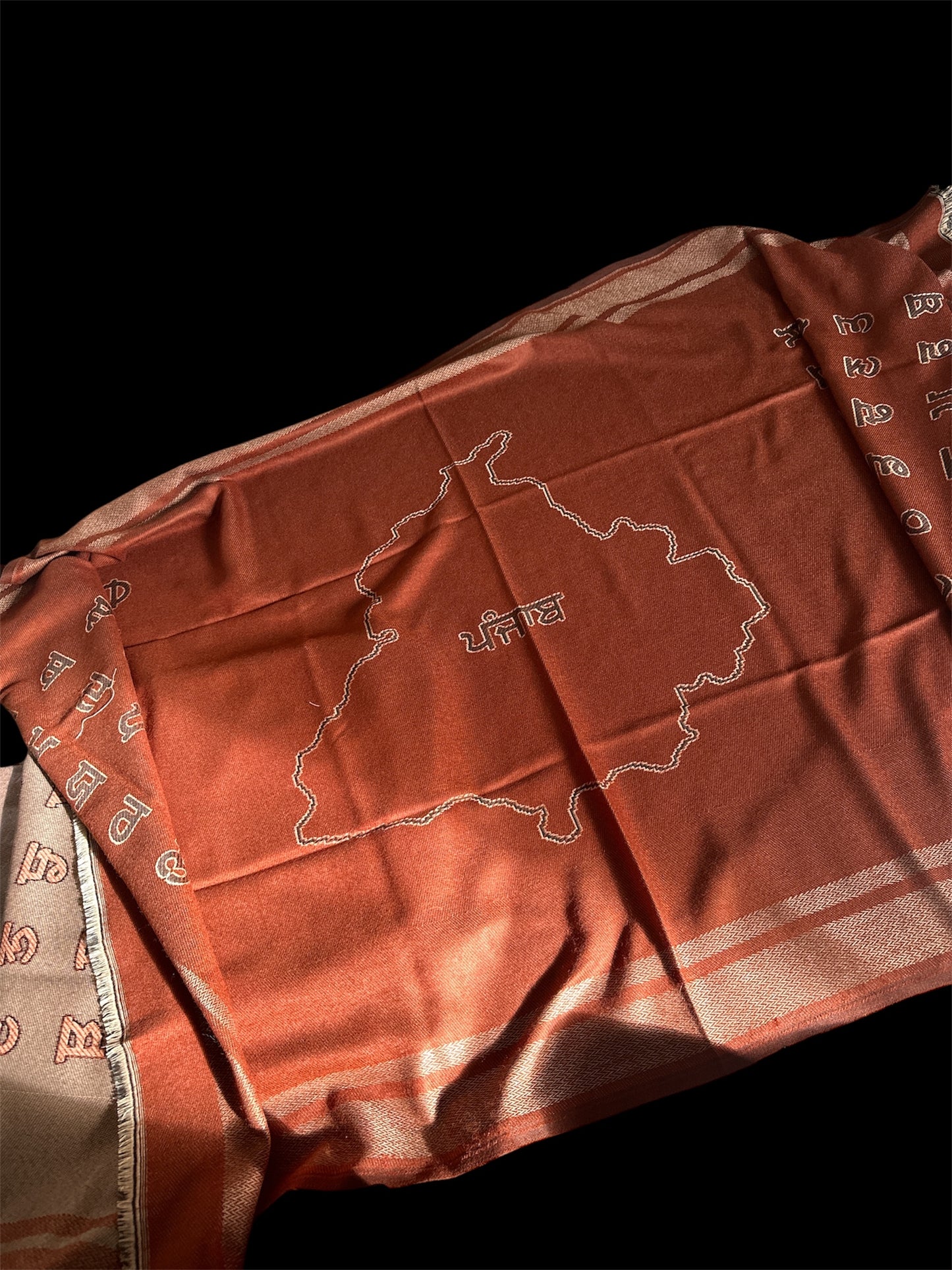 UDDA - ADDA Warm Shawl - Rust Colour / Carrot Pink Color ( Unisex)