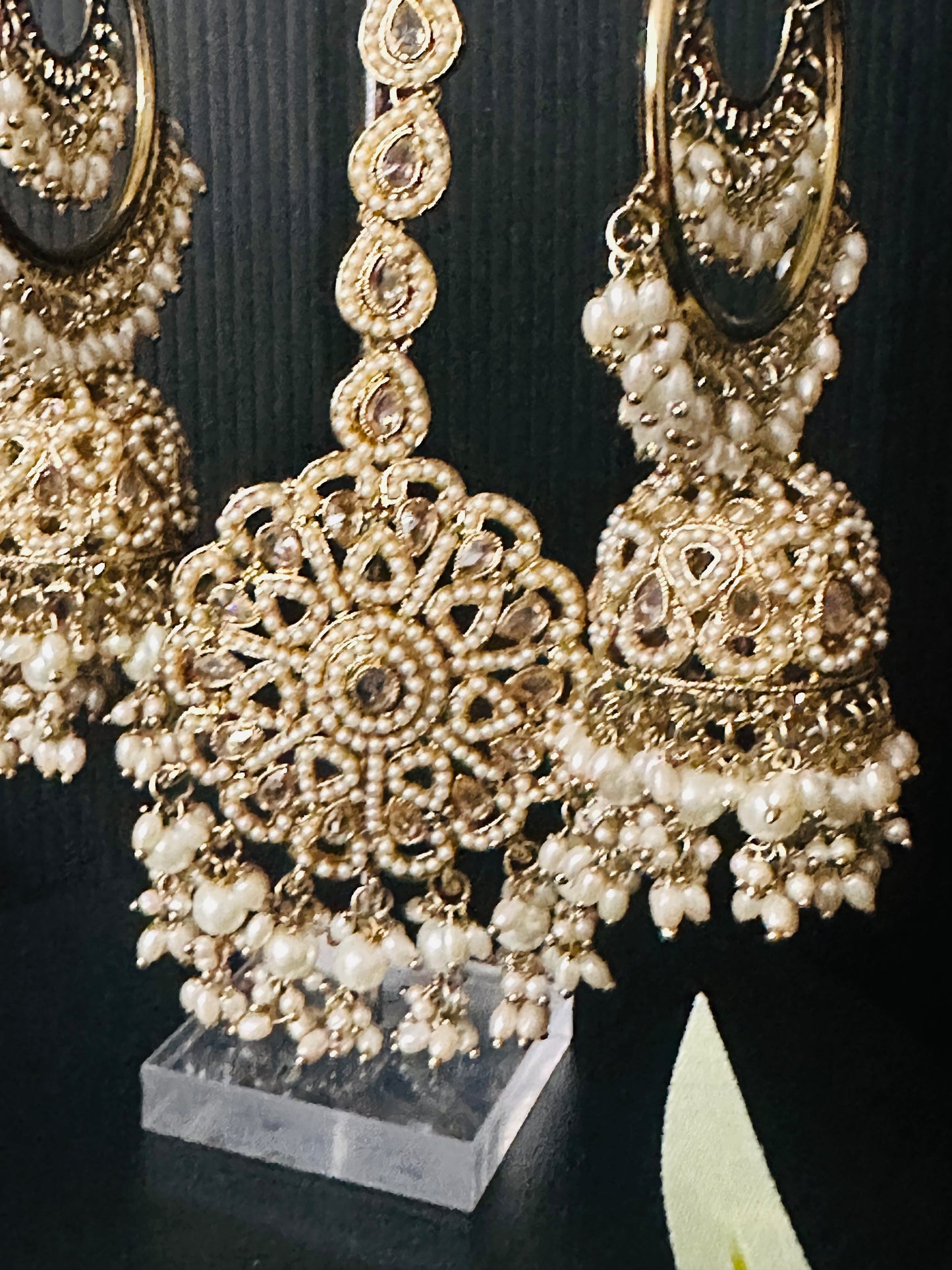Golden - Bali Jhumki Tikka Set