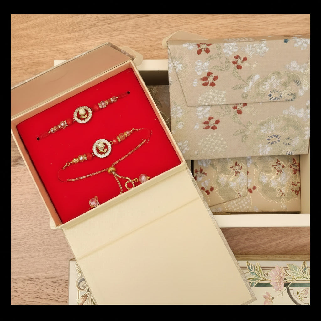AD - Rose flower Combo Rakhi