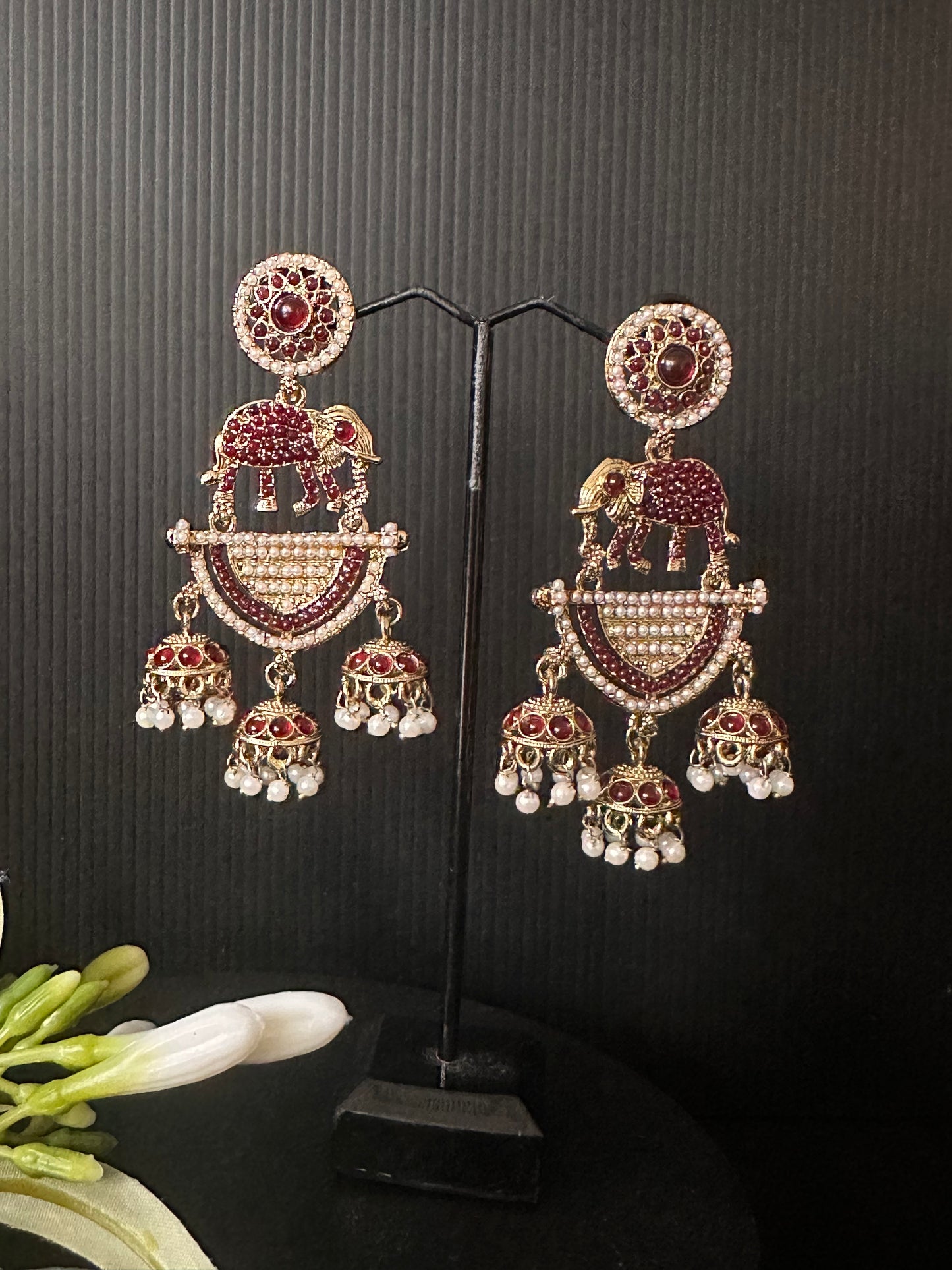 ELE Earrings - Mehroon