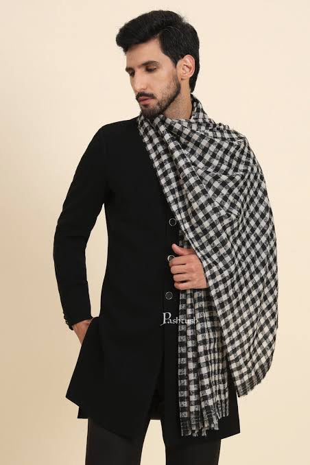 Babbu Maan Style Dhariwal Loyi - Warm Shawl - Black Check