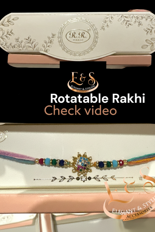 Multi Stones - ROTATABLE RAKHI (check video)