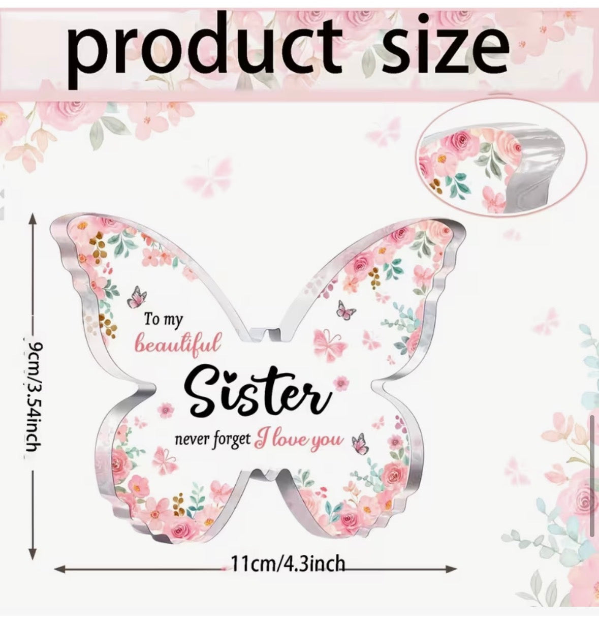 Butterfly Acrylic Keepsake - SISTER GIFT/ADDON