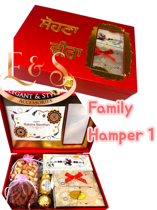 Family Hamper 1 ( Bhaiya Bhabhi + 1 Kid rakhi)