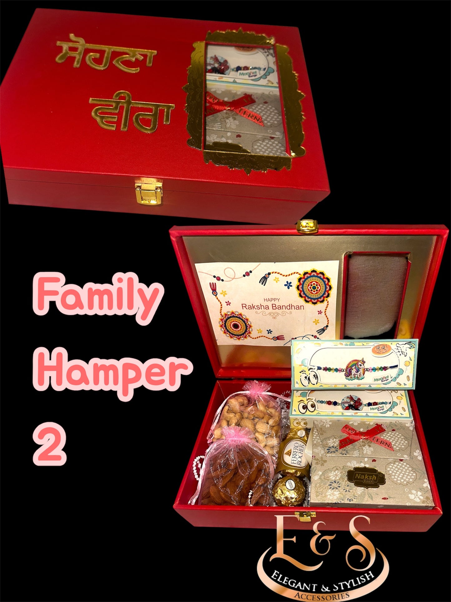 Family Hamper 2 (Bhaiya Bhabhi + 2 Kids Rakhi)