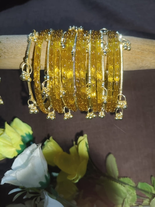 Kashmiri Bangels - Golden